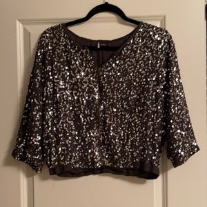 Sequin Top with Zipper - Anthropologie